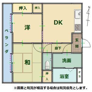 イーストパーク(2DK/2階)の間取り写真