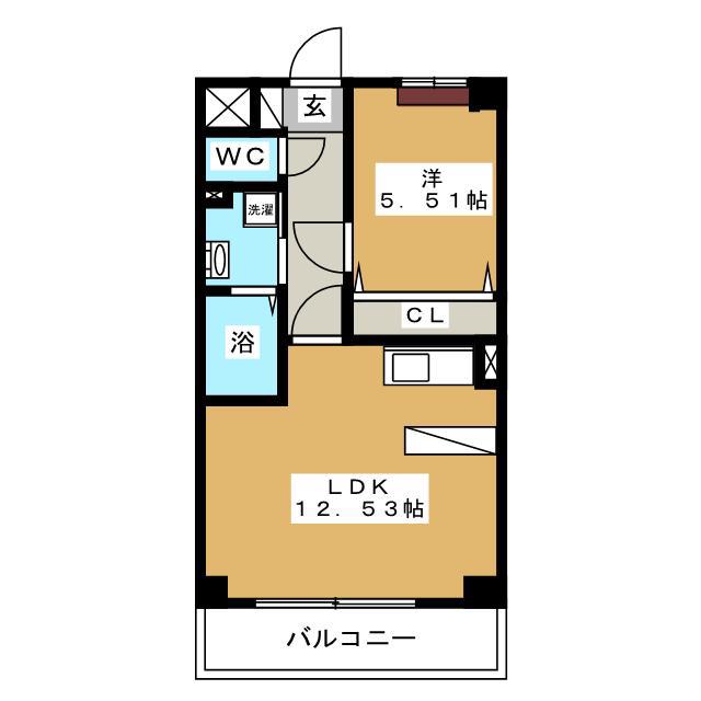 ムーブル エスト(1LDK/2階)の間取り写真