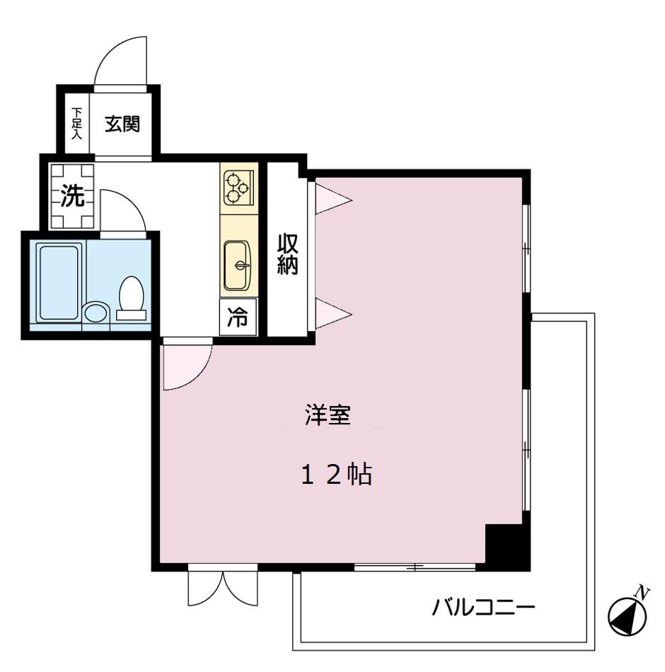 アネックス91(1K/4階)の間取り写真