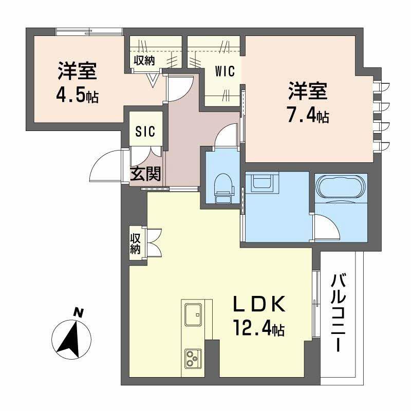 エトリヴィエール(2LDK/3階)の間取り写真