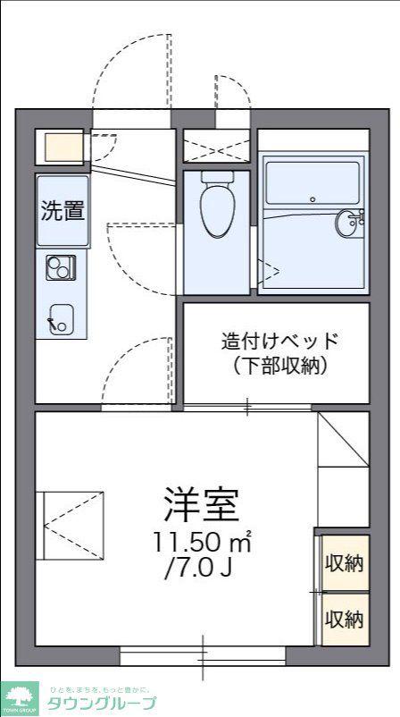 レオパレスユイット(1K/1階)の間取り写真