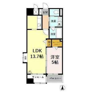 あいさきがけ(1LDK/2階)の間取り写真