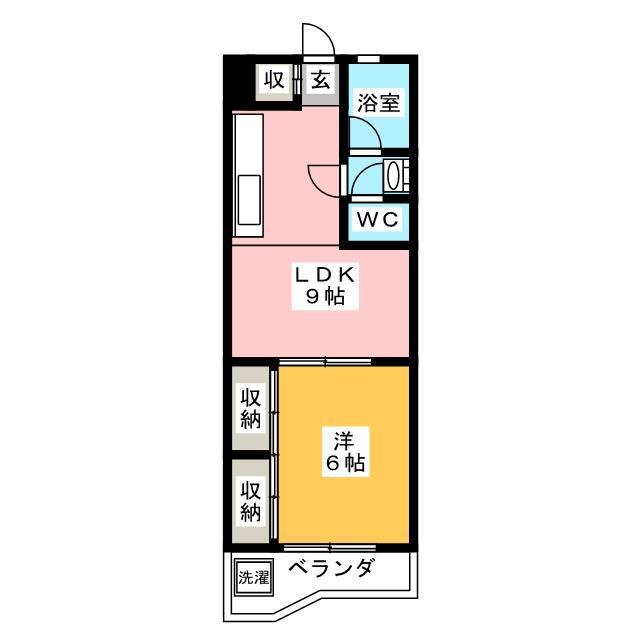 ＪＲ東海道本線 岐阜駅 バス乗車時間：42分 最寄りバス停で下車 徒歩5分 4階建 築45年(1LDK/4階)の間取り写真