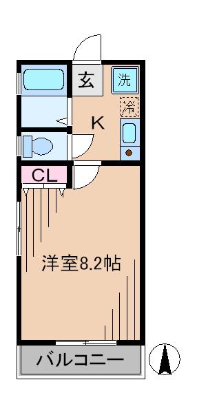 PALACE YAMADA(1K/2階)の間取り写真