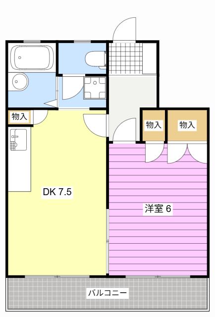 クレスト遠州浜(1DK/1階)の間取り写真