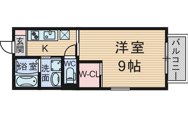 アルビノハイツ(1K/1階)の間取り写真