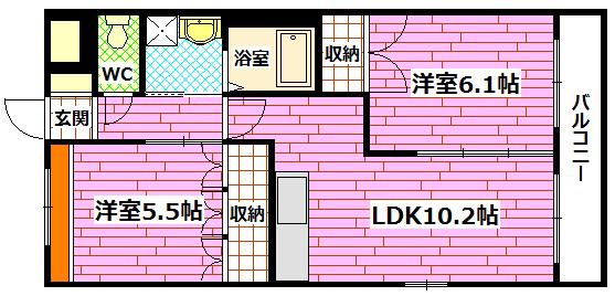 メゾン・シルフィード(2LDK/1階)の間取り写真