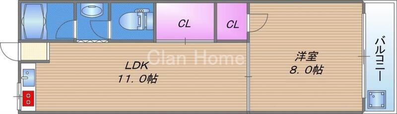 西林マンション(1LDK/3階)の間取り写真