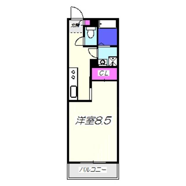 GRANDTIC PLAISIR(1K/1階)の間取り写真