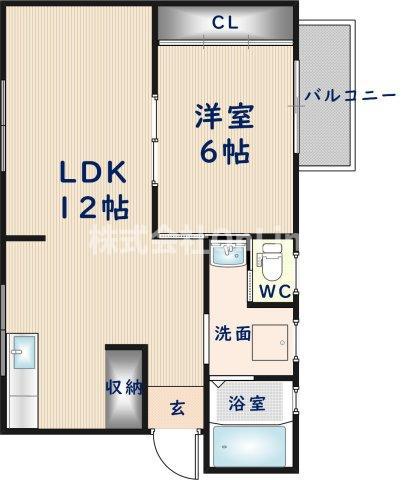 第1コーポ平野(1LDK/1階)の間取り写真