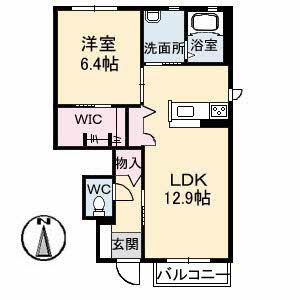 シャーメゾンみずほ(1LDK/1階)の間取り写真