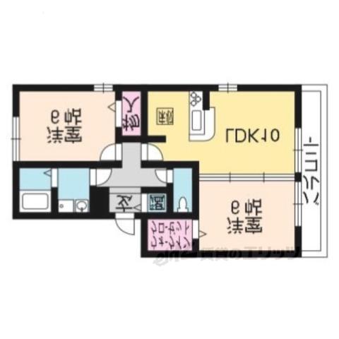 アムール嵐山(2LDK/2階)の間取り写真