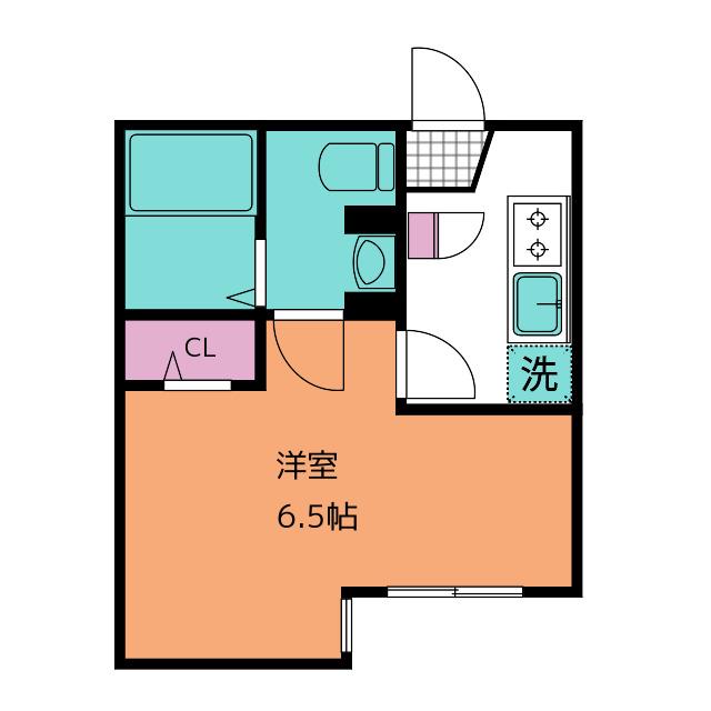 ベイルーム六浦B棟(1K/1階)の間取り写真