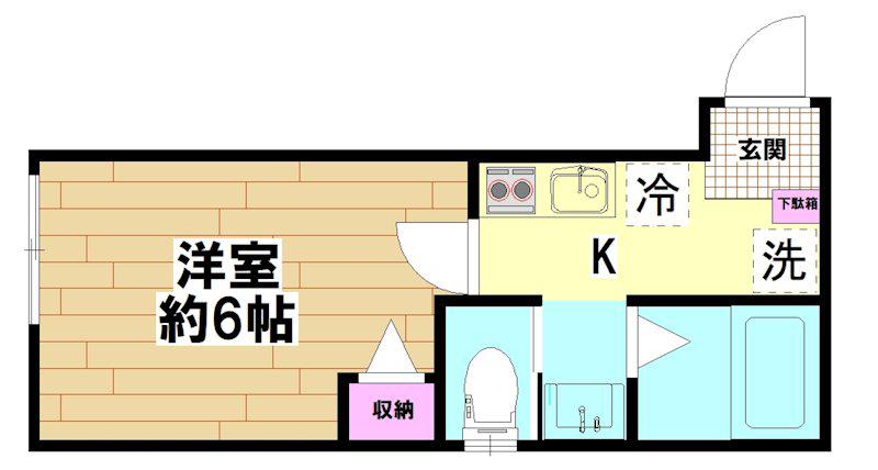 G.LIENV(1K/1階)の間取り写真
