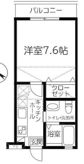ロワール行徳II(1K/1階)の間取り写真