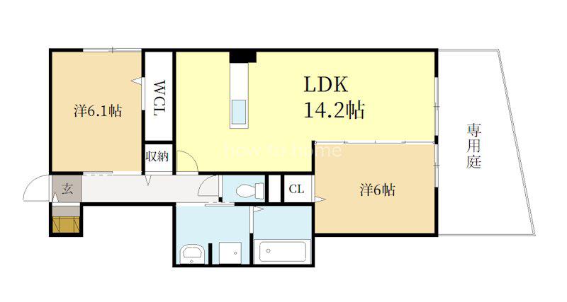 FAMILLE MAISON(2LDK/1階)の間取り写真