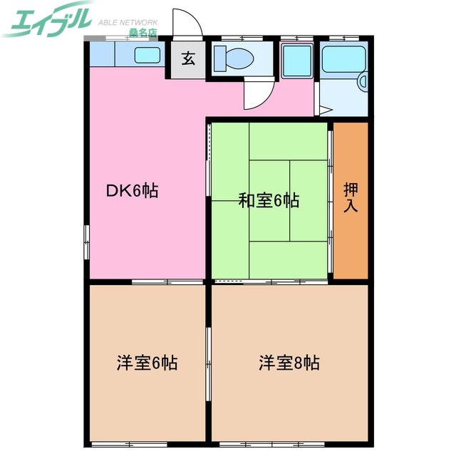 和泉ハイツ(3DK/1階)の間取り写真