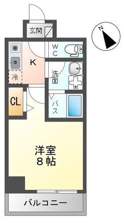 ボヌール矢賀(1K/5階)の間取り写真