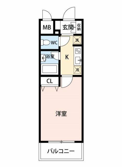 マイナビSTAYビエント新橋4丁目(1K/8階)の間取り写真