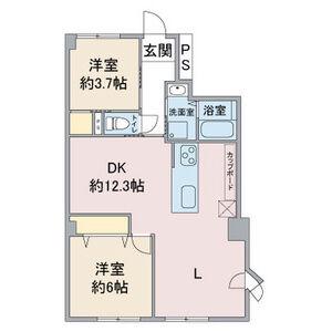 ユニーブル第10植田(2LDK/1階)の間取り写真