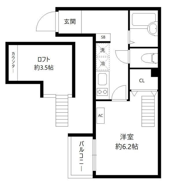 BCASA TSURUMI(1K/4階)の間取り写真
