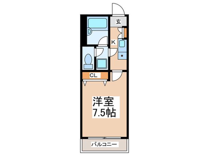 PRIME COURT(1K/3階)の間取り写真