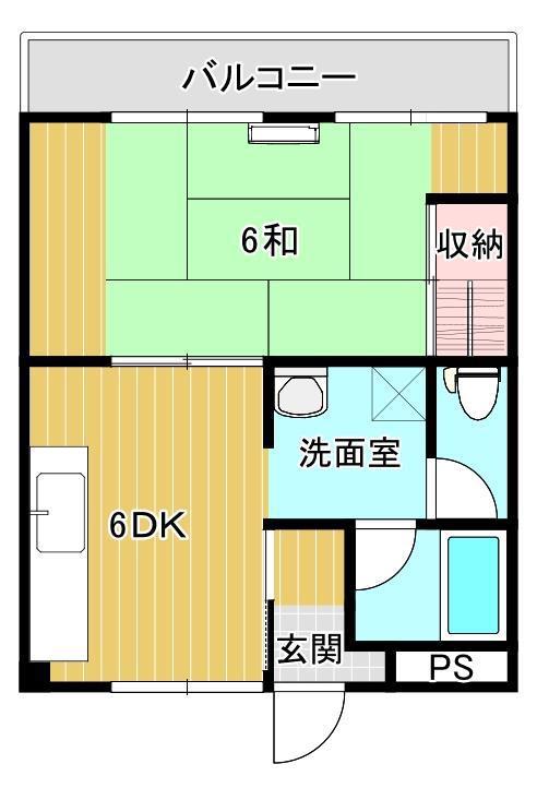 ブルーハイツ(1DK/3階)の間取り写真