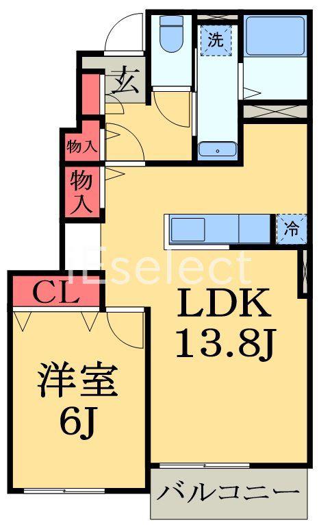 サンヴェール大芝A(1LDK/1階)の間取り写真