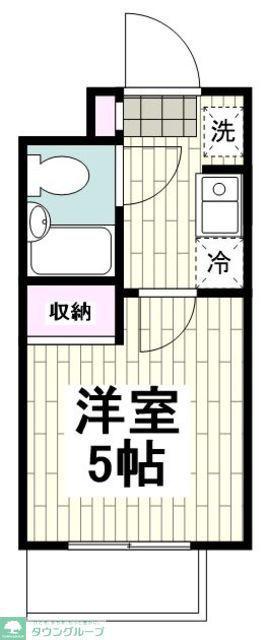 TOP大和第4(1K/1階)の間取り写真