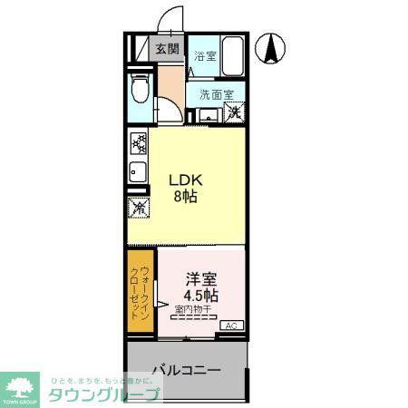 リュミエール(1LDK/1階)の間取り写真