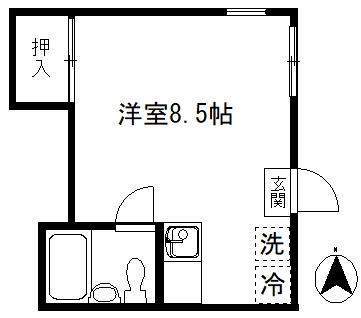 メゾンアサヌマ(ワンルーム/B1階)の間取り写真