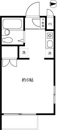 DRホームズ世田谷上町(ワンルーム/3階)の間取り写真