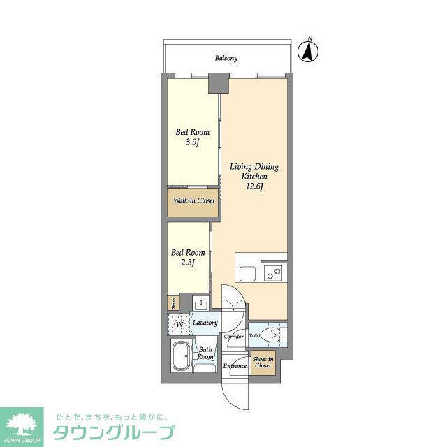 アジールコート練馬中村橋(2LDK/4階)の間取り写真