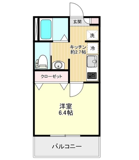 グランディール新座志木(1K/1階)の間取り写真