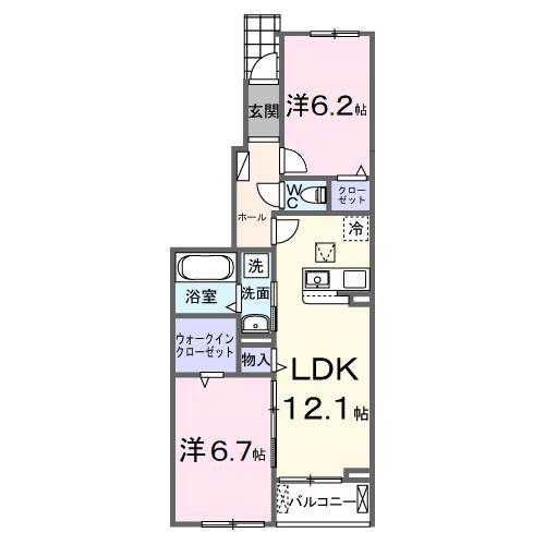 セレーノ エム(2LDK/1階)の間取り写真