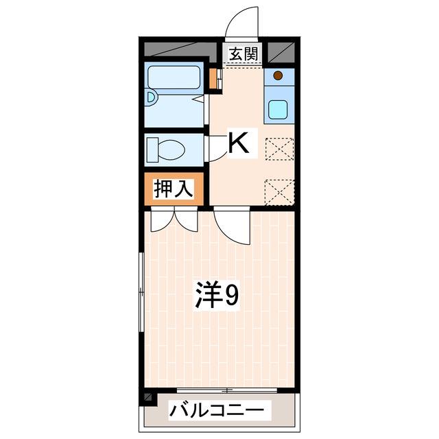 クリスタルマンション健軍(1K/1階)の間取り写真