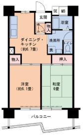 UR武庫川 3号棟(2DK/3階)の間取り写真