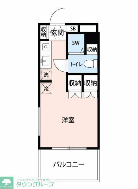 THE ノース26(ワンルーム/1階)の間取り写真