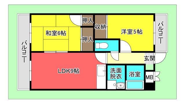 ファミール昭栄(2LDK/3階)の間取り写真