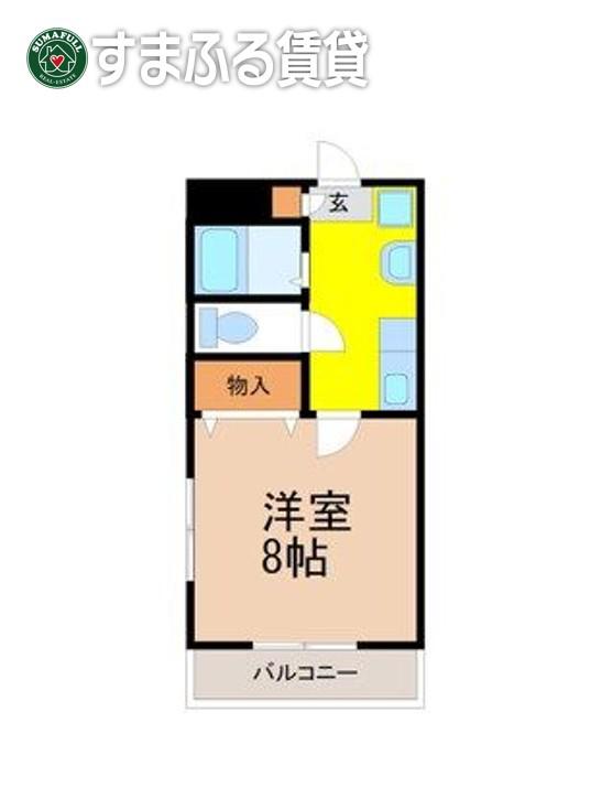 グリーンハイツ2(1K/1階)の間取り写真