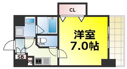ミラージュパレス南堀江(1K/12階)の間取り写真
