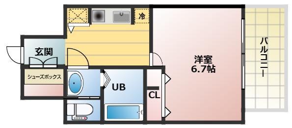 エスライズ東本町(1K/5階)の間取り写真