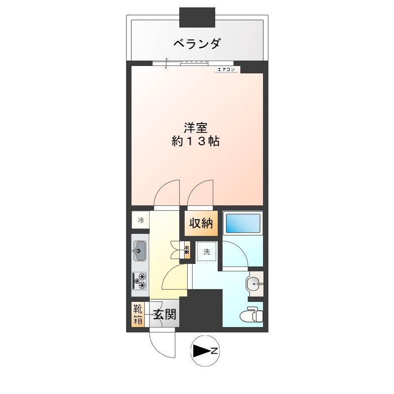 コンシェリア西新宿 TOWERS ウエスト(1K/6階)の間取り写真