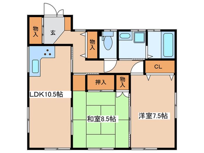 ハイム・マツムラ(2LDK/1階)の間取り写真