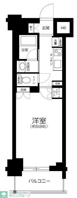 パレステージ曳舟II(1K/4階)の間取り写真
