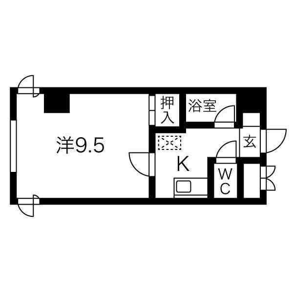フロンティア161(1K/5階)の間取り写真