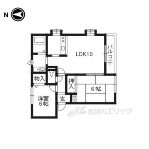 ファミールダイアモンド(2LDK/2階)の間取り写真