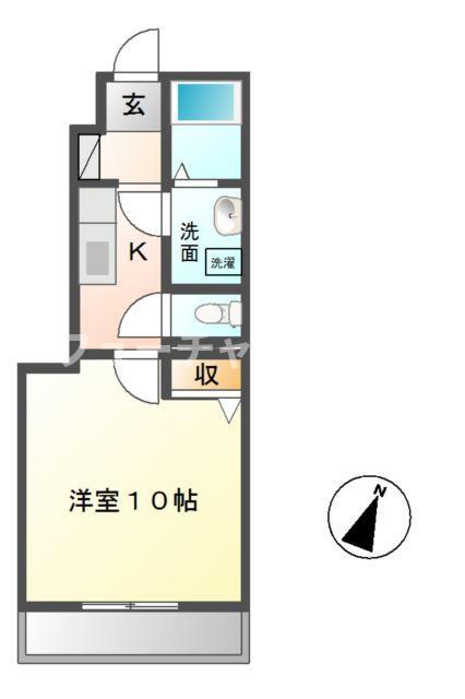 ファブール(1K/1階)の間取り写真