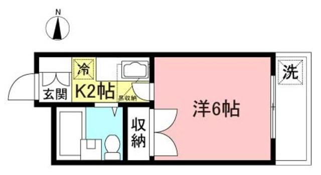 シティハイツ堀之内(1K/2階)の間取り写真