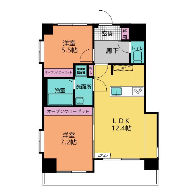 BLLEVIAGE KAWAGUCHI(2LDK/5階)の間取り写真